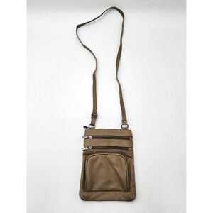 Unbranded Brown leather crossbody bag pockets
